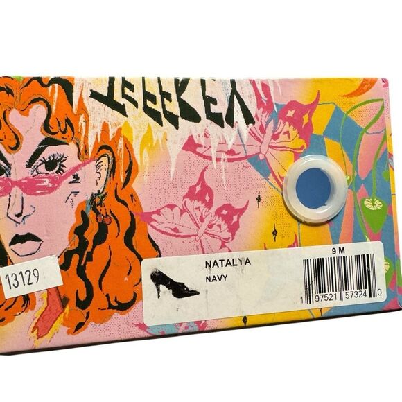 Jeffrey Campbell Women's Natalya Square Toe Pumps Very Dark Navy Blue size 9 - Picture 7 of 8